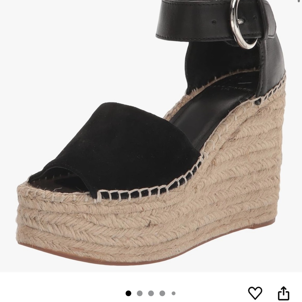 Marc Fisher Black Wedge Sandals